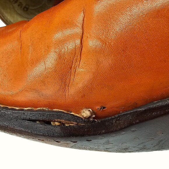 Kangaroo Exotic Bona Allen Cowboy Boots Mens 8D Rust Orange Leather Western 8268 - Picture 7 of 16
